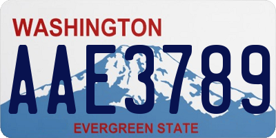 WA license plate AAE3789