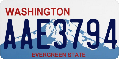 WA license plate AAE3794
