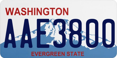 WA license plate AAE3800