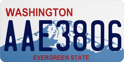 WA license plate AAE3806