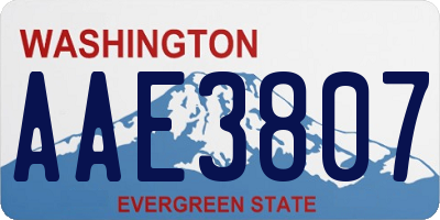WA license plate AAE3807