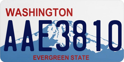 WA license plate AAE3810