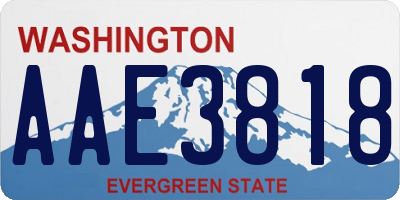 WA license plate AAE3818