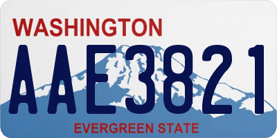 WA license plate AAE3821