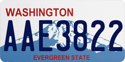 WA license plate AAE3822