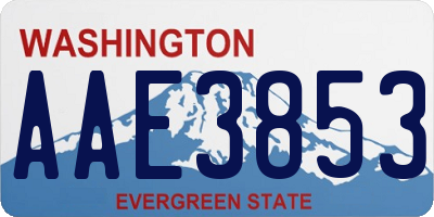 WA license plate AAE3853