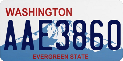 WA license plate AAE3860