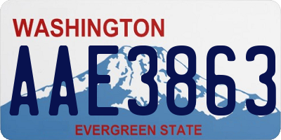 WA license plate AAE3863