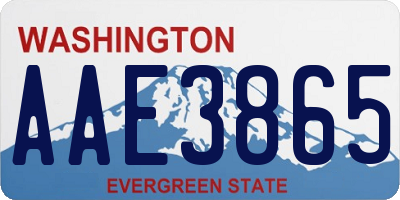WA license plate AAE3865