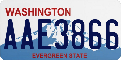 WA license plate AAE3866