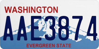 WA license plate AAE3874