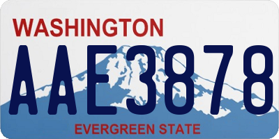 WA license plate AAE3878