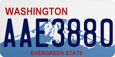 WA license plate AAE3880