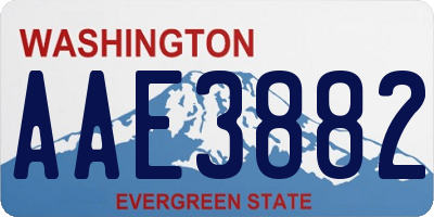 WA license plate AAE3882