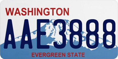 WA license plate AAE3888