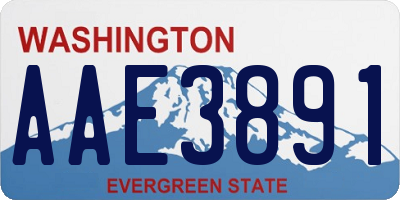 WA license plate AAE3891