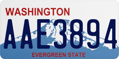 WA license plate AAE3894