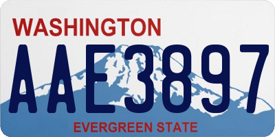 WA license plate AAE3897