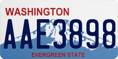 WA license plate AAE3898