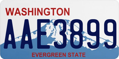 WA license plate AAE3899
