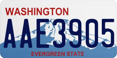 WA license plate AAE3905