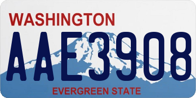 WA license plate AAE3908