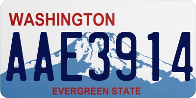 WA license plate AAE3914