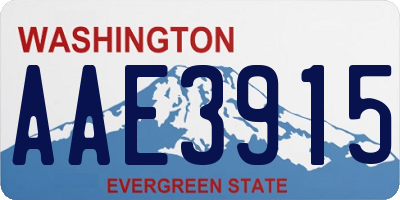 WA license plate AAE3915