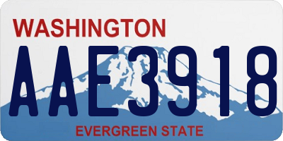 WA license plate AAE3918