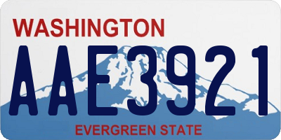 WA license plate AAE3921