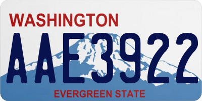 WA license plate AAE3922