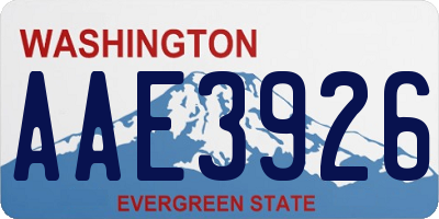 WA license plate AAE3926