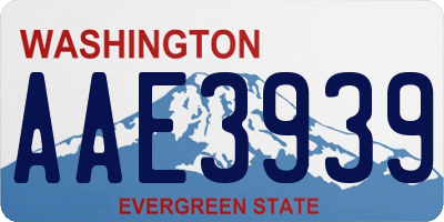 WA license plate AAE3939