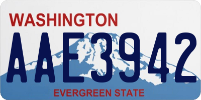 WA license plate AAE3942