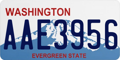 WA license plate AAE3956