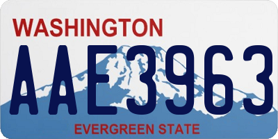 WA license plate AAE3963
