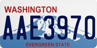 WA license plate AAE3970