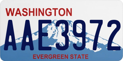 WA license plate AAE3972