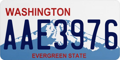 WA license plate AAE3976