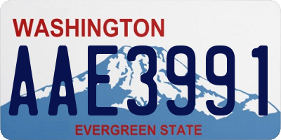 WA license plate AAE3991