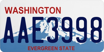 WA license plate AAE3998