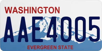 WA license plate AAE4005