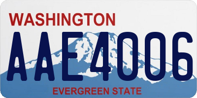 WA license plate AAE4006
