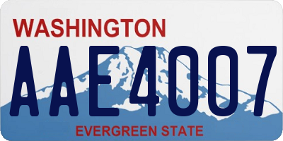 WA license plate AAE4007
