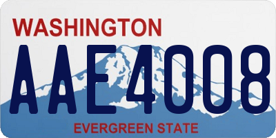 WA license plate AAE4008
