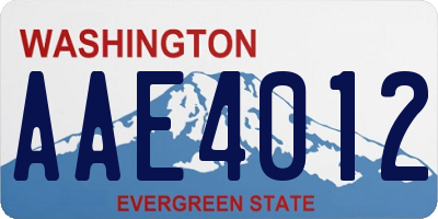 WA license plate AAE4012