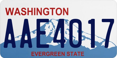 WA license plate AAE4017