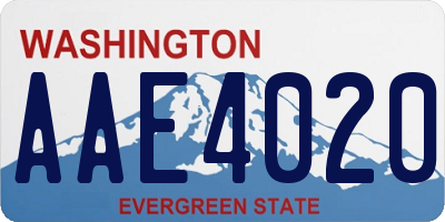 WA license plate AAE4020