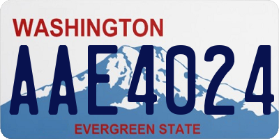WA license plate AAE4024