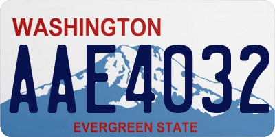 WA license plate AAE4032